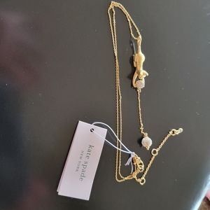 Kate Spade Cat Chasing Ball necklace